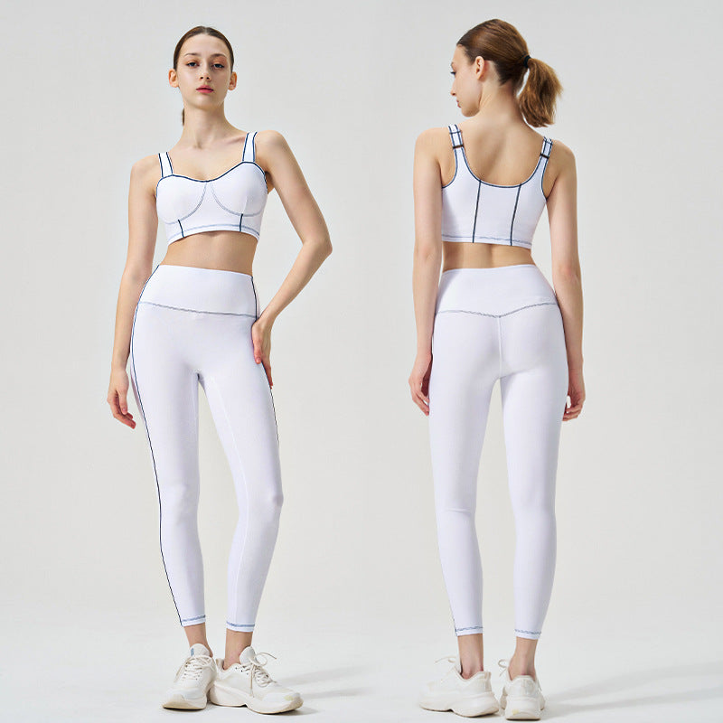 fashion yoga wear classy sense of movement pure color high elastic tight height strength sports suit fitness wear for women