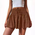 cross-border  european and american women's summer fashion solid color drawstring athletic shorts