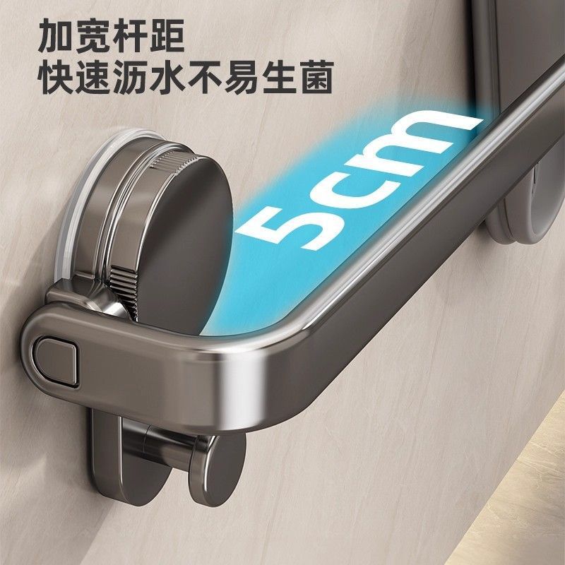 Bathroom punch-free suction cup slipper rack bathroom toilet wall-mounted storage rack behind the door slipper drain storage handy gadget