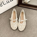embroidered pearl loafers - women's soft leather breathable casual flats - retro chinese style flat heel plus size mesh shoes