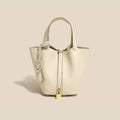 Bags 2024 new arrival bucket bag vegetable basket women's bag genuine leather satchel bag mommy bag bridal wedding bag high-end