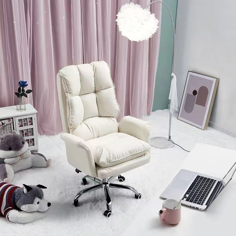 Customized home computer chair, comfortable and soft-pack chair for long periods of sitting, lazy leisure office chair, bedroom study swivel chair, cross-border