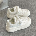 Autumcasual sneakers for women 2026new arrivalthick solewhite shoes with skirt thin canvas shoes niche style bread shoes