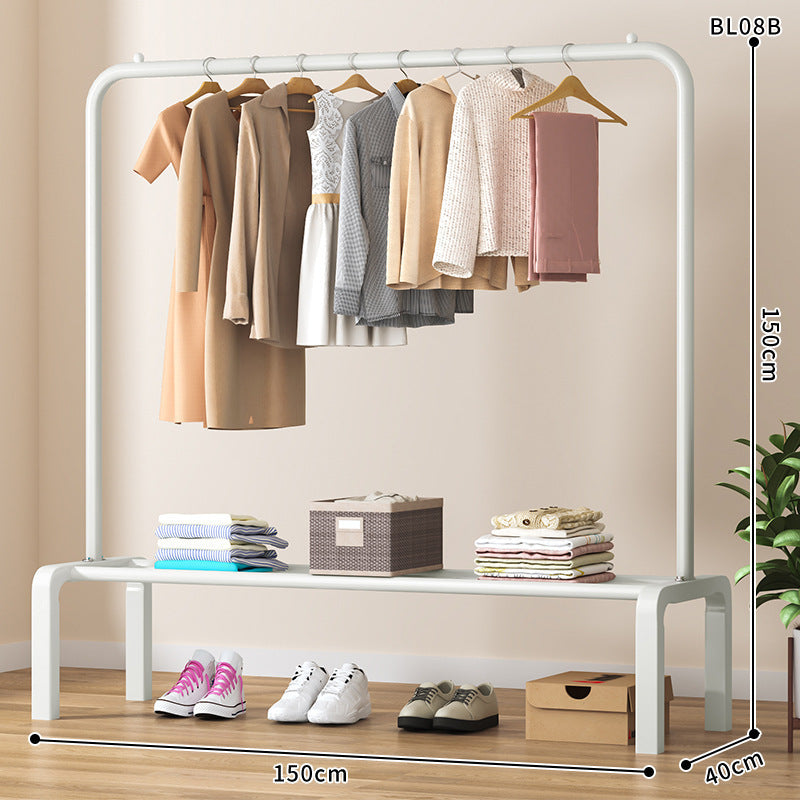 Simple clothes drying rack floor-standing for home clothes rack bedroom dormitory coat rack indoor balcony clothes drying clothes pole rack