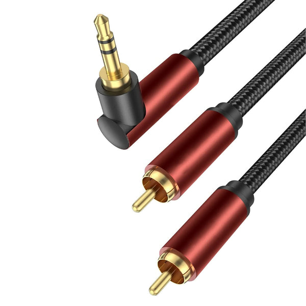 3.5 to 2rca audio connection mobile phone computer power amplifier speaker 3.5mm to double lotus cable one point two