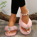 New arrival love glass rhinestone clip toe furry slippers plush foreign trade popular cross-border large size texture xiaohongshu cotton slippers