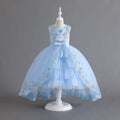Ready-to-ship new trailing children's gown lace-trimmed princess dress girls' piano performance dress kids dress
