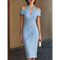 Fashion cross-border sexy off-shoulder pleated veterinary dress dress