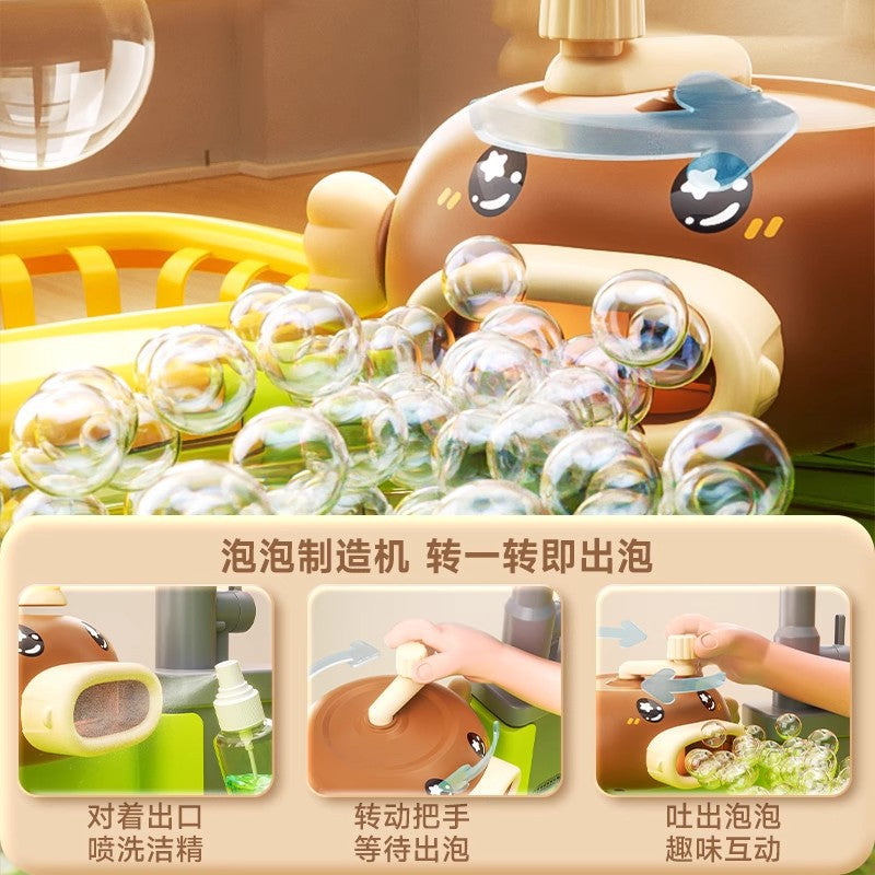 Girls play house sink electric fishing basin kidsartificial fruit and vegetable kitchenware summer water toys