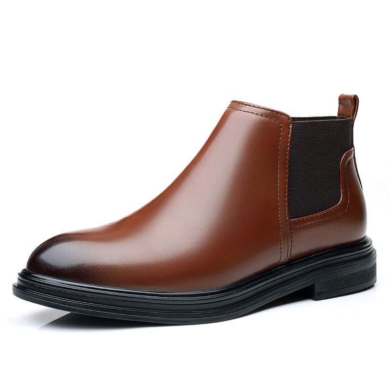 premium plus size pointed-toe chelsea boots - business casual men's boots - british style slip-on leather boots - dropshipping available