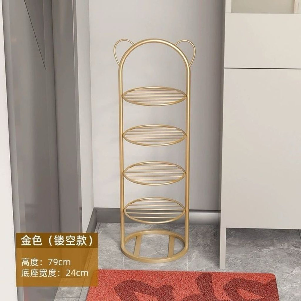 Bear creative economical floor-standing iron shoe rack accessible luxury simple for home doorway multi-layer shoe rack casual shoe cabinet