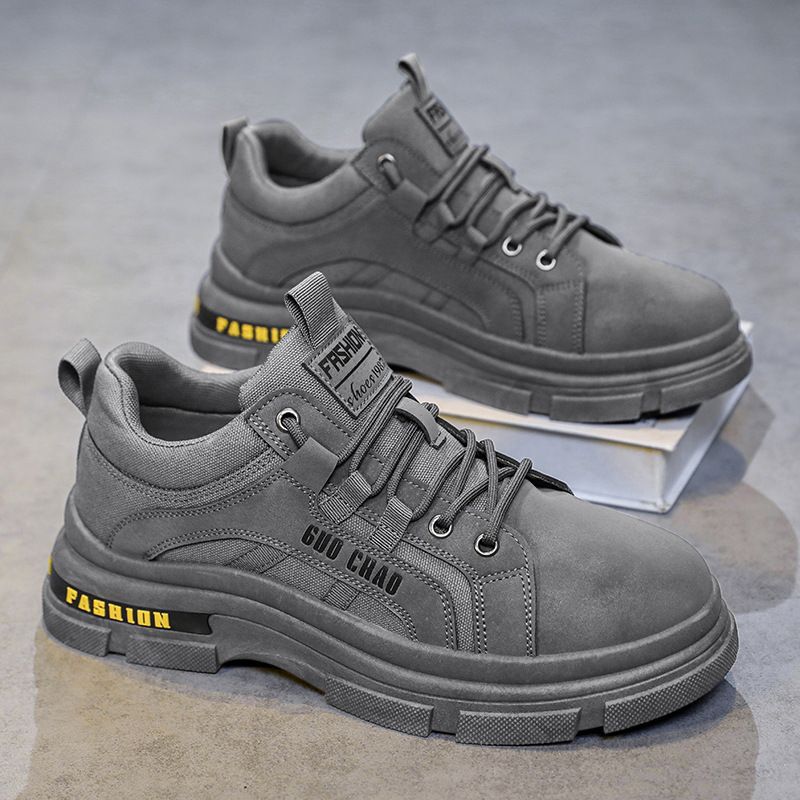 Men's winter thick-soled work shoes: anti-slip, wear-resistant, trendy safety shoes for men, new 2025 styles, plus martin boots, student shoes