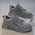 Men's winter thick-soled work shoes: anti-slip, wear-resistant, trendy safety shoes for men, new 2025 styles, plus martin boots, student shoes