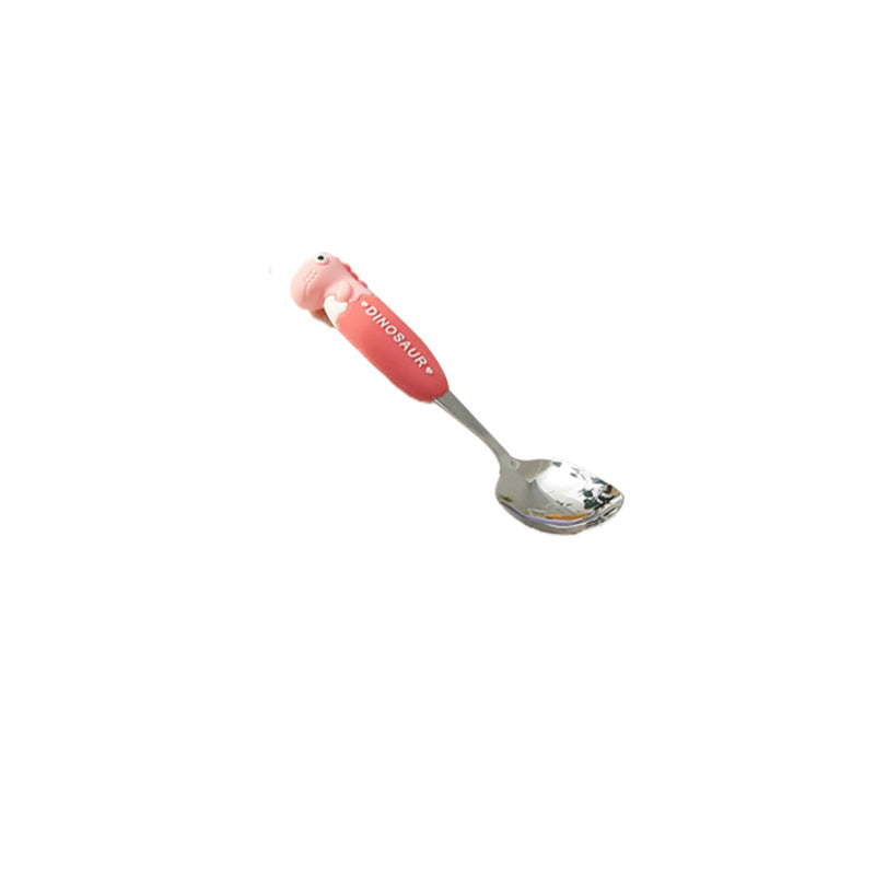 Cartoon tulip school portable 304 stainless steel cutlery set - cute dessert forks and spoons for kids