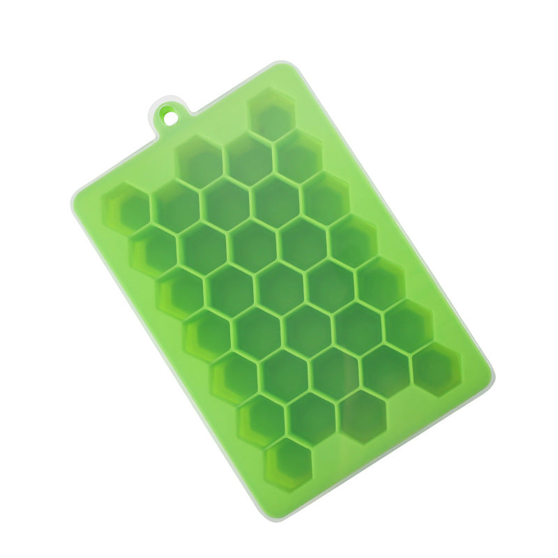 33-cavity silicone ice cube tray with lid - honeycomb design for homemade ice cubes, diy jelly molds, and silicone ice makers