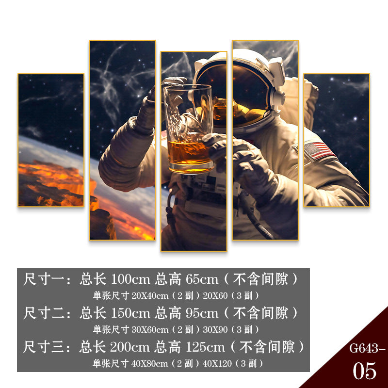 Bar wall decoration painting astronauts astronauts KTV background wall hanging painting Qingba pub nightclub box mural