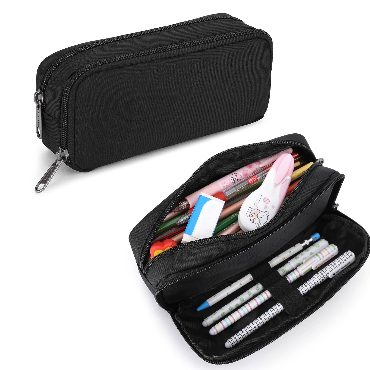 Cross-border new student large-capacity stationery box, simple and fashionable men's and women's stationery bag, light portable pencil bag for primary and secondary schools
