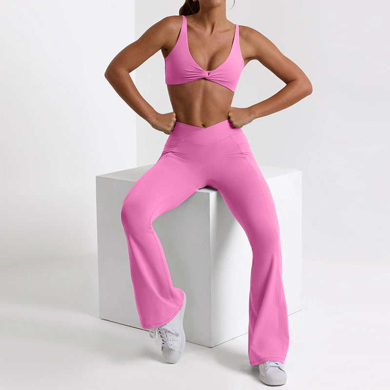 Intimatessuit sports suspender bra high waist hip lifting fitness pants yoga clothes