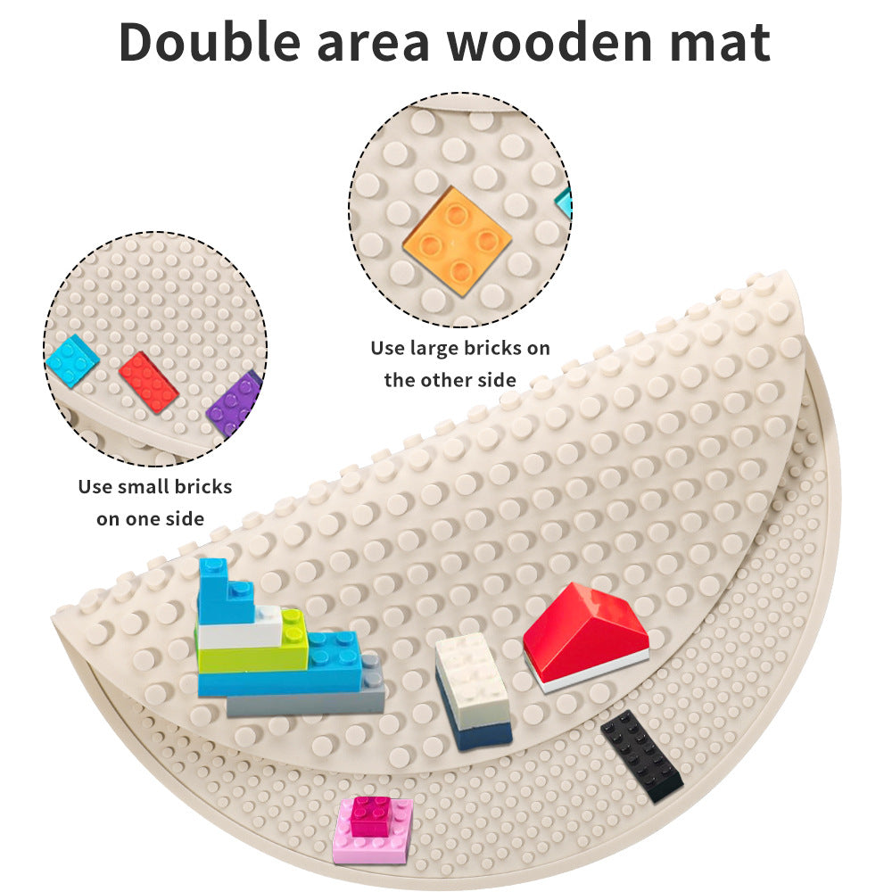 Manufacturer creative children's educational silicone building block mat soundtrack paste size particles double-sided silicone building block toys
