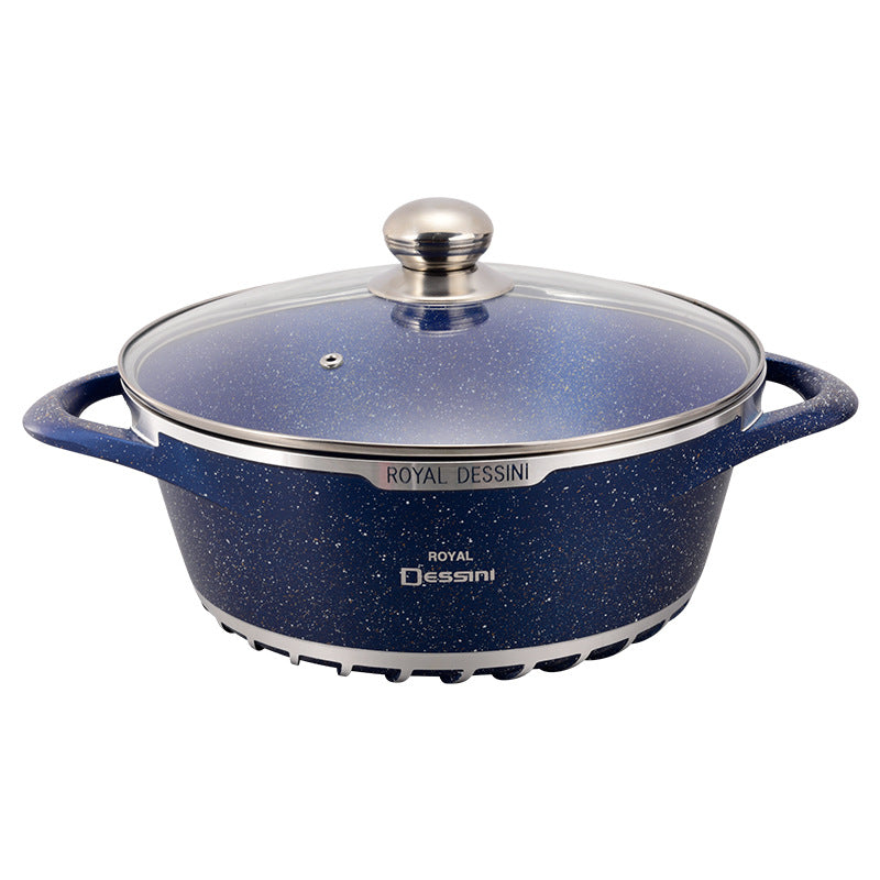 Ready-to-ship 10-piece pointed-ear non-stick cast aluminum cookware set, maifan stone pot set, 4-color assorted gift cookware