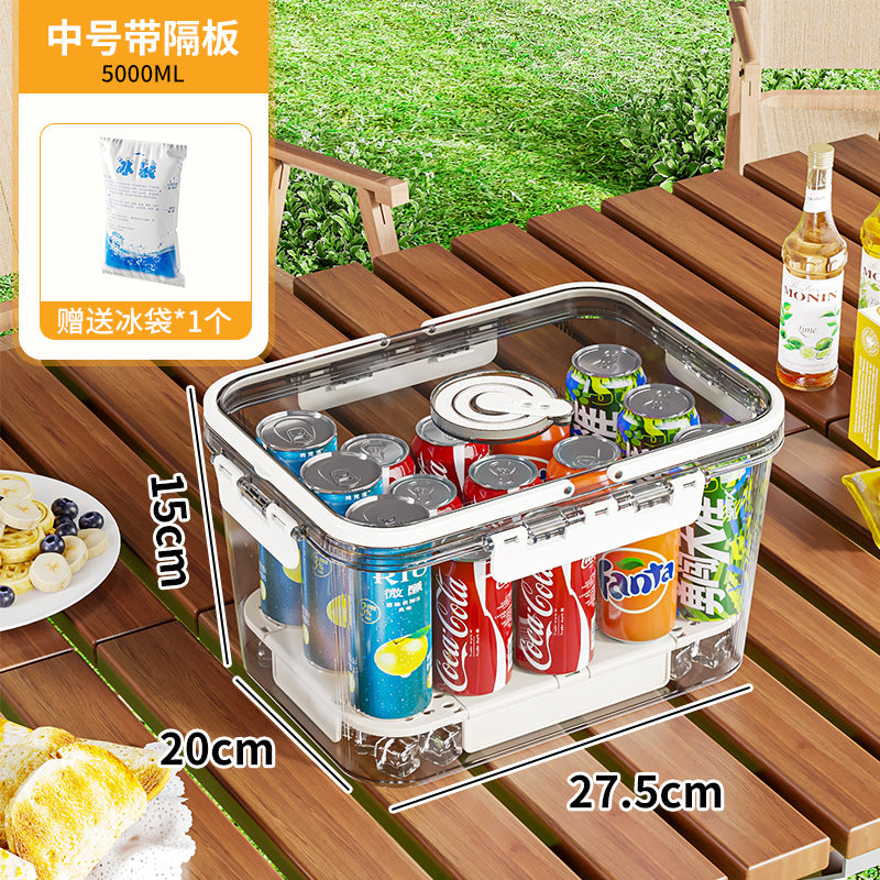 Portable crisper portable camping household refrigerated fruit bento sealed food grade outdoor storage box