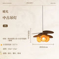 60cm three-head chandelier caramel color cover three-color light