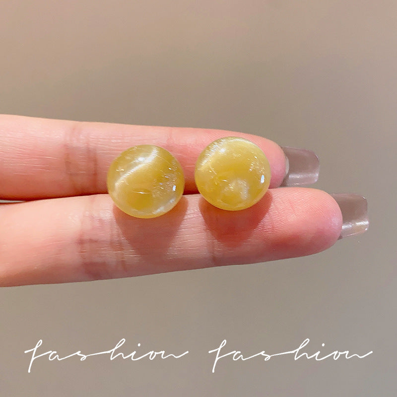 Dopamine ball stud earrings - unique design for women, perfect for summer, clear and versatile, sweet and cute, simple and easy to match