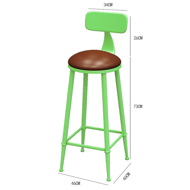 Bar cafe wall commercial wood bar table and chair combination Internet celebrity long wrought iron soft seat back dining table and chair