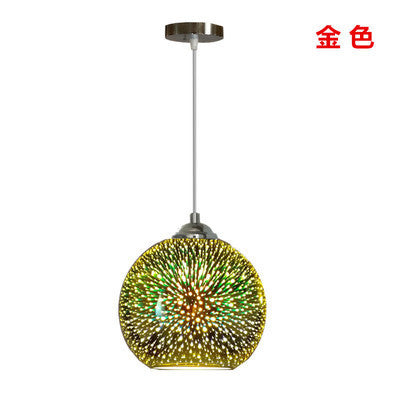 Creative personality LED color 3D glass chandelier Nordic post-modern simple catering store restaurant bedroom lighting