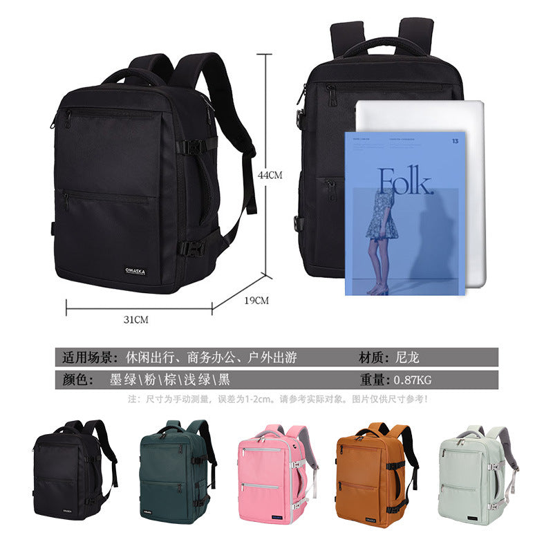 Cross-border new large-capacity backpack, men's and women's high-end sense, simple and breathable business backpack, multi-functional casual backpack