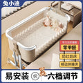 Aluminum alloy baby crib convertible to big bed, multifunctional portable folding children's bed, newborn baby bed with changing table