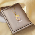 High-end letter layered necklace - 26 alphabet charms, cross-border bestseller, minimalist fashion, premium titanium steel jewelry