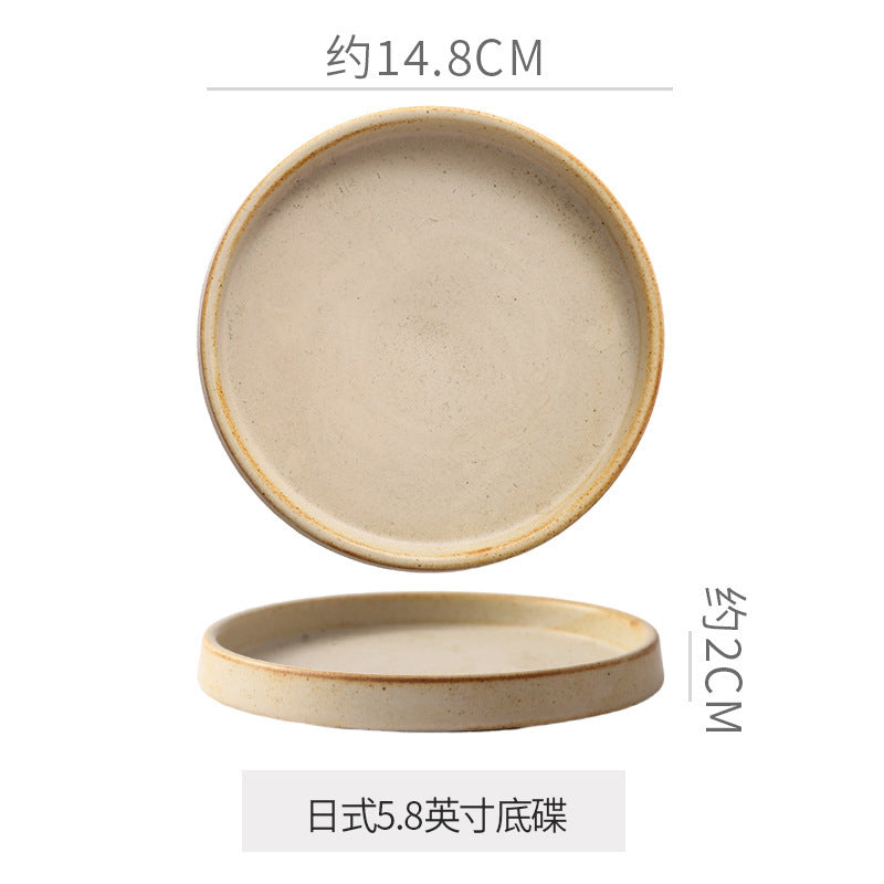 Retro japanese style mug kiln clay cup afternoon tea latte latte cup cake dessert plate for home mug