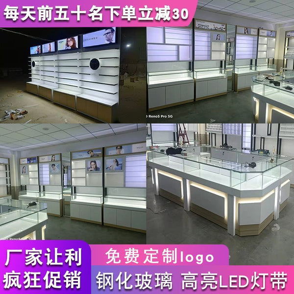 New paint glasses display cabinet glasses display shelf glass Nakajima display cabinet optical store whole store