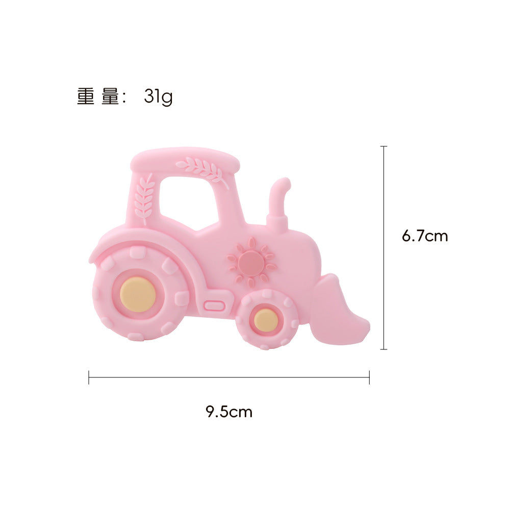 Food grade silicone toothpaste manufacturer new product bulldozer biting glue baby molar chewers toys baby molar stick