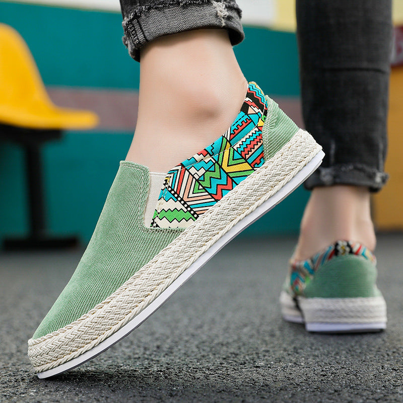 Men's canvas shoes 2025 new spring breathable casual slip-on thousand-layer sole handmade old beijing style canvas sneakers