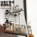 No-drill bathroom shower shelf - over-the-tub organizer for shampoo, soap, and toiletries - shower caddy for bathrooms and shower rooms
