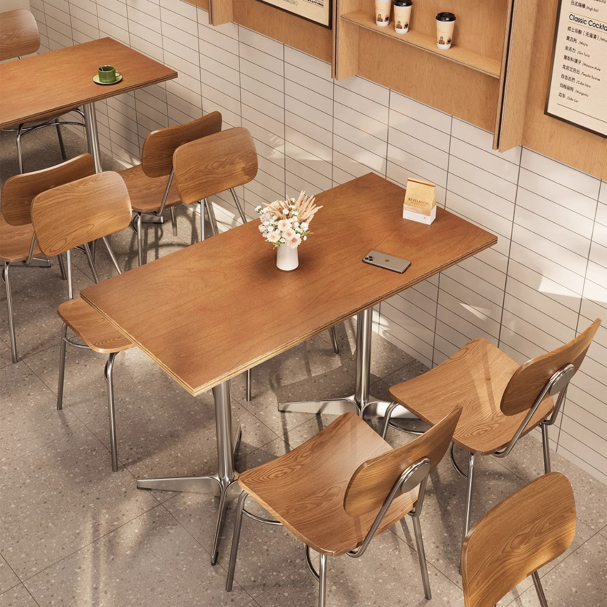Customized factory direct sales wholesale industrial style coffee shop tables and chairs leisure afternoon tea restaurant Internet celebrity milk tea shop tables and chairs