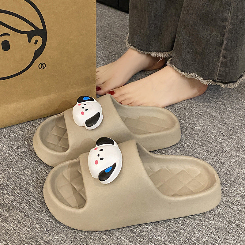 Eva thick sole slippers women's home indoor home outwear non-slip deodorizing filter bathroom bathing stepping on shit cartoon sandals