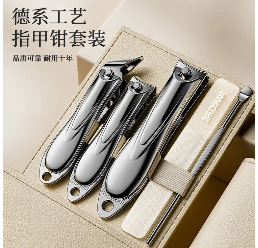German-engineered portable stainless steel nail clipper set - premium home kit with angled nail clippers, pliers, and earwax removal tool - wholesale