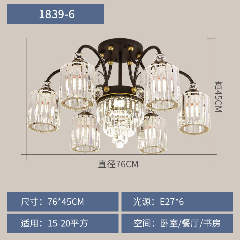 Villa hall main light dining room ceiling light 2025 new high-end crystal light modern light luxury living room chandelier