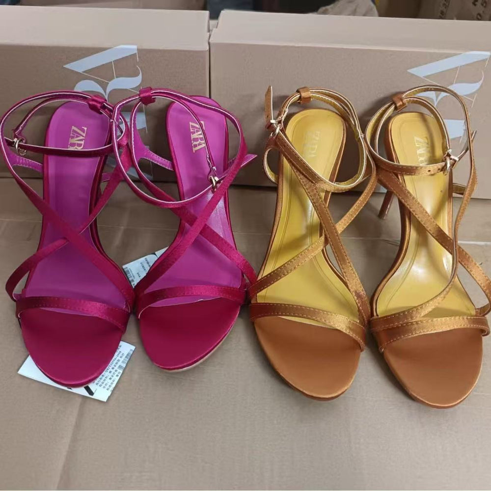 2025 spring/summer new arrival: elegant single-strap stiletto sandals - versatile, fashionable, open-toe high heels for women, perfect for banquets and export