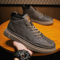 2025 new spring men's shoes: spring work trendy high-top sneakers, casual leather shoes, martin boots, versatile fashion sneakers