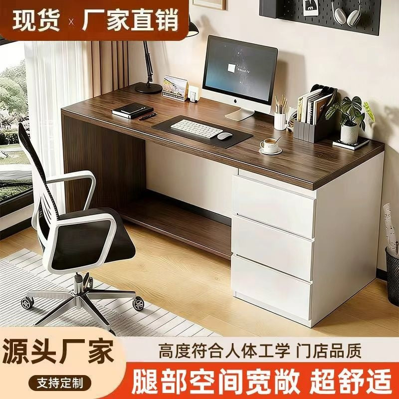 Wall-mounted desk with drawer and cabinet, 2-in-1 design, suitable for home living room, study, bedroom, office, or vanity table
