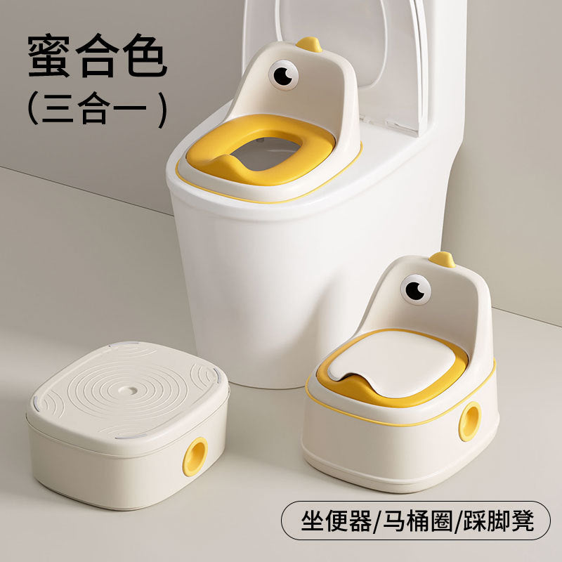 Shield dad kids toilet seat baby toilet seat foot stool three-in-one toilet handy gadgetnon-slip potty