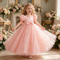 Girls' formal dresses french satin flower girl wedding dresses runway piano performance outfits children's princess dresses tulle in stock