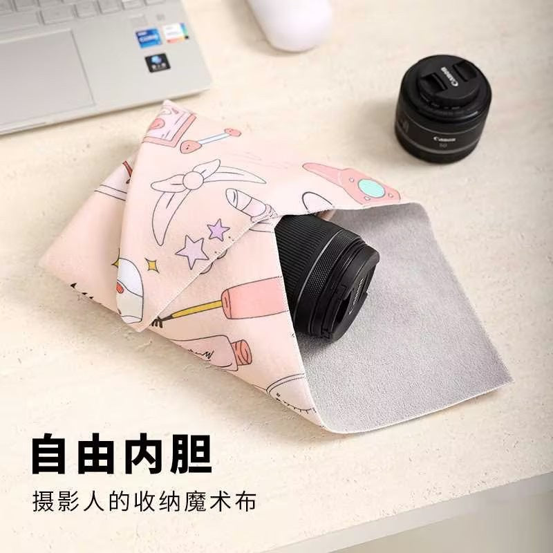 Self-adhesive sticker camera storage bag cat sticker cloth anti-grab and anti-run artifact cute cartoon sticker storage