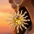 e-commerce exclusive: trendy european and american style sun necklace, gold diamond radiance pendant, understated luxury birthday gift for women