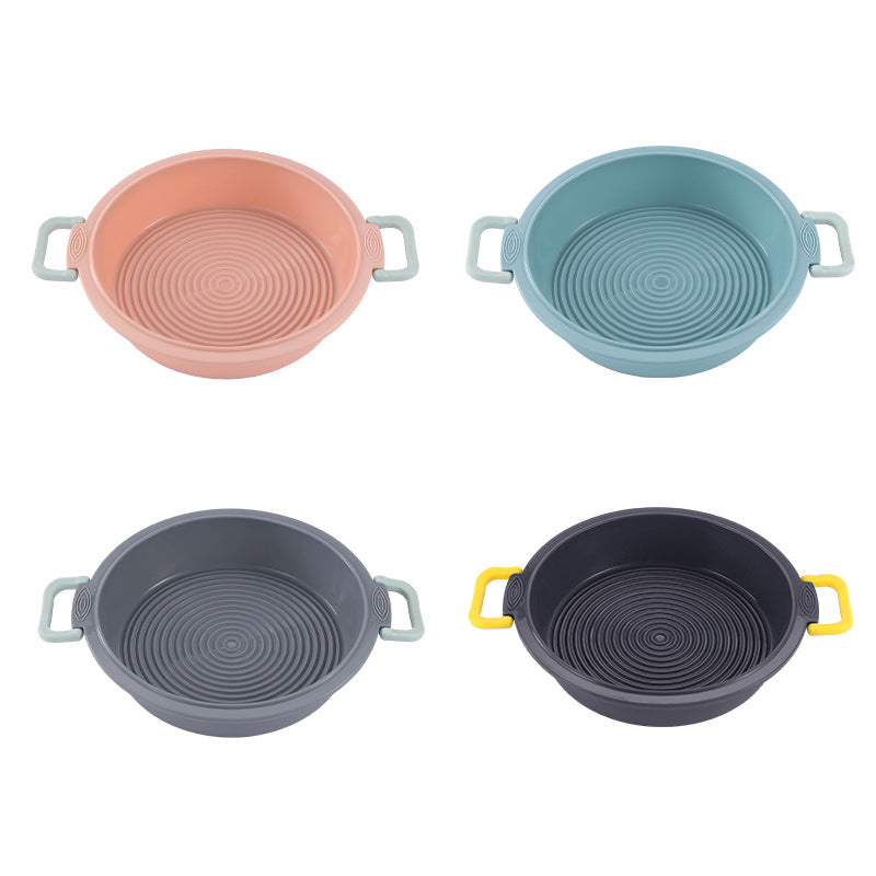 new silicone air fryer baking pan cake mold - high temperature resistant, easy release, round shape, home baking tool