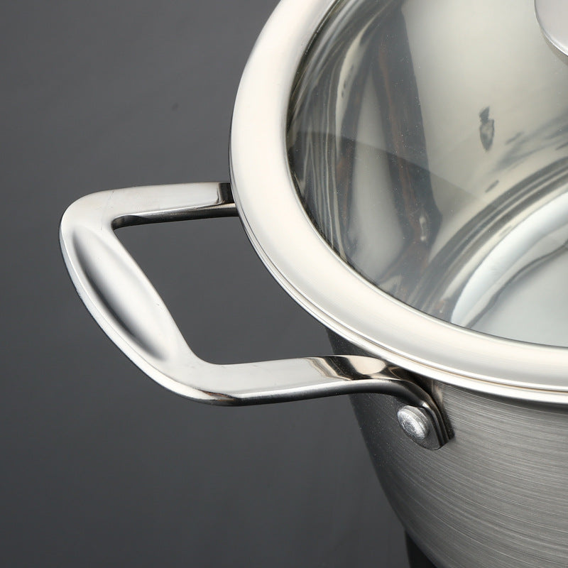Stainless steel soup pot thickened noodle cooking small milk pot induction cooker mini small pot one person one pot 304 small hot pot